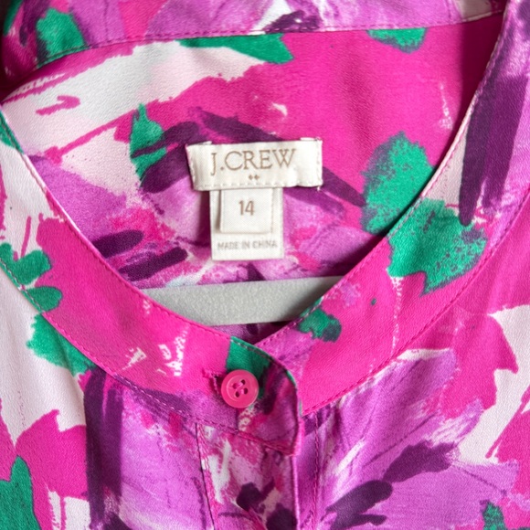 J. Crew Multicolor Floral Printed Sleeveless Button Down Blouse Women Size 14 - Picture 4 of 8